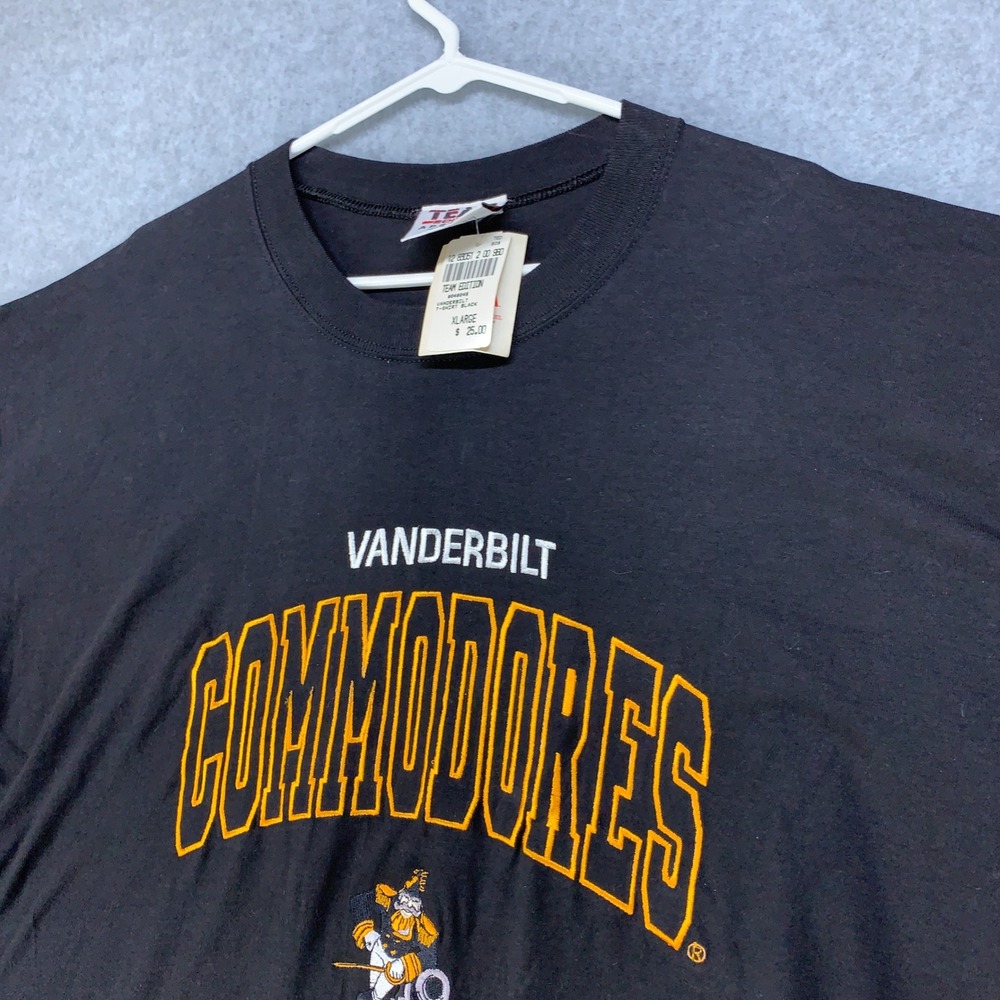 Vanderbilt Commodores Team Edition T-Shirt Mens XL Black Vintage Deadstock